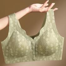 middle-aged mom front button bra underwired padded breast holding vest style plus size seamless bras underwear