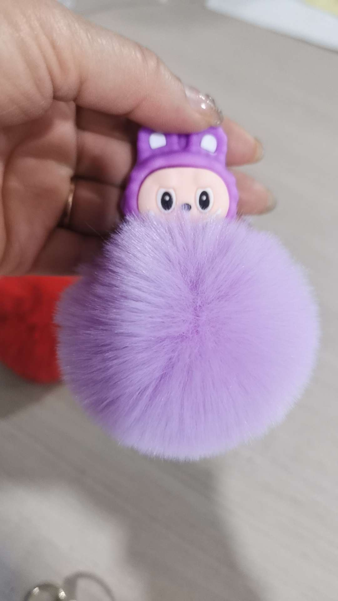 Hairball keychain, sand bottle keychain, keychain for girls 2024, cute Application Scenario