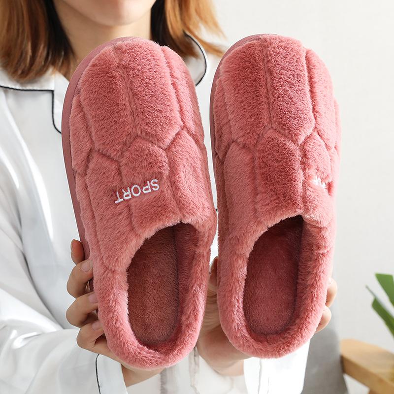 Cotton Slippers Women's Home Autumn and Winter Home Indoor Warm Couple Plush Home Confinement Shoes Stall Cotton Slippers Wholesale