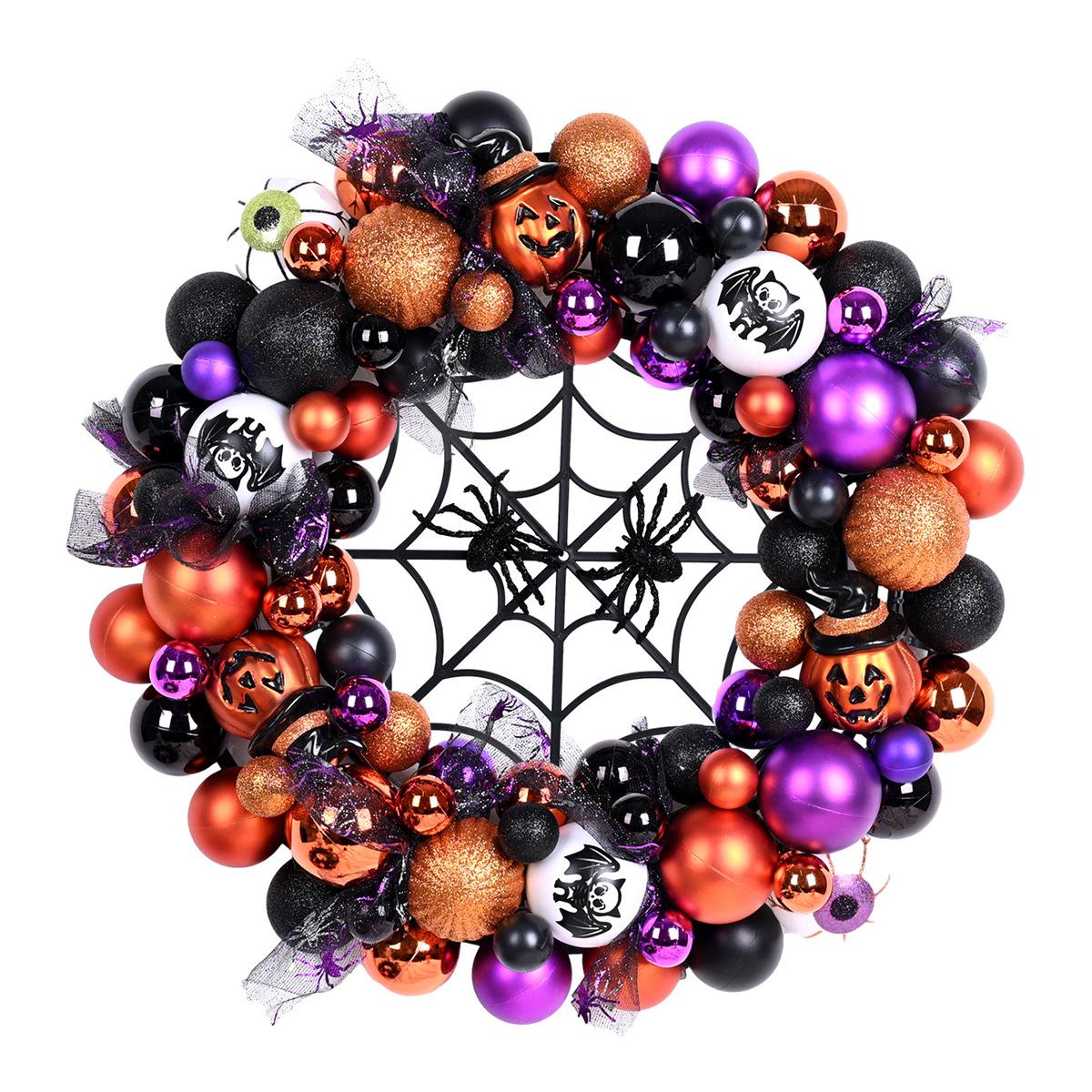 cross-border halloween decorations pumpkin plastic party christmas ball decoraive hangings vine ring wreath halloween garland