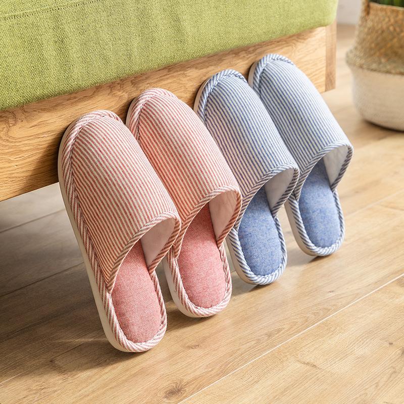 cixi cotton slippers spring autumn winter women's interior home non-slip home warm couple velvet winter men