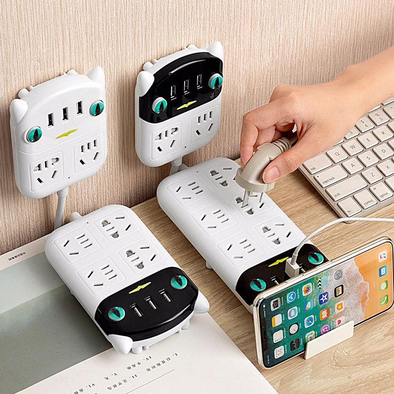 Intelligent Extension Sockets Power Strip with USB Socket Multi-Function Porous Household High-Power Patch Board with Long Line Switch