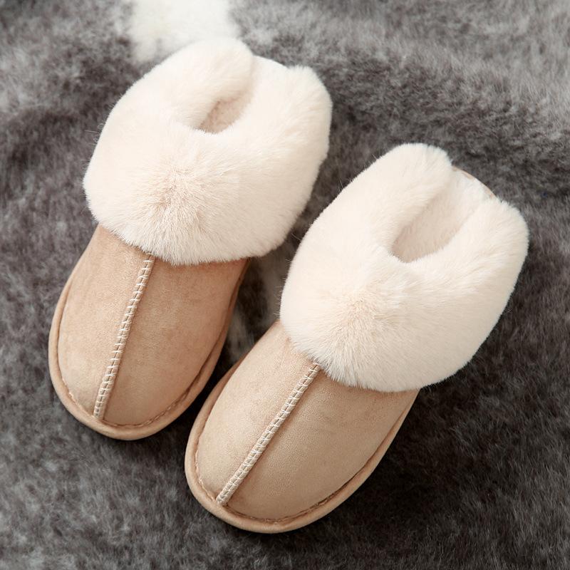 popular cotton slippers women's autumn and winter home couple warm home home plush men's confinement cross-border wholesale cotton shoes