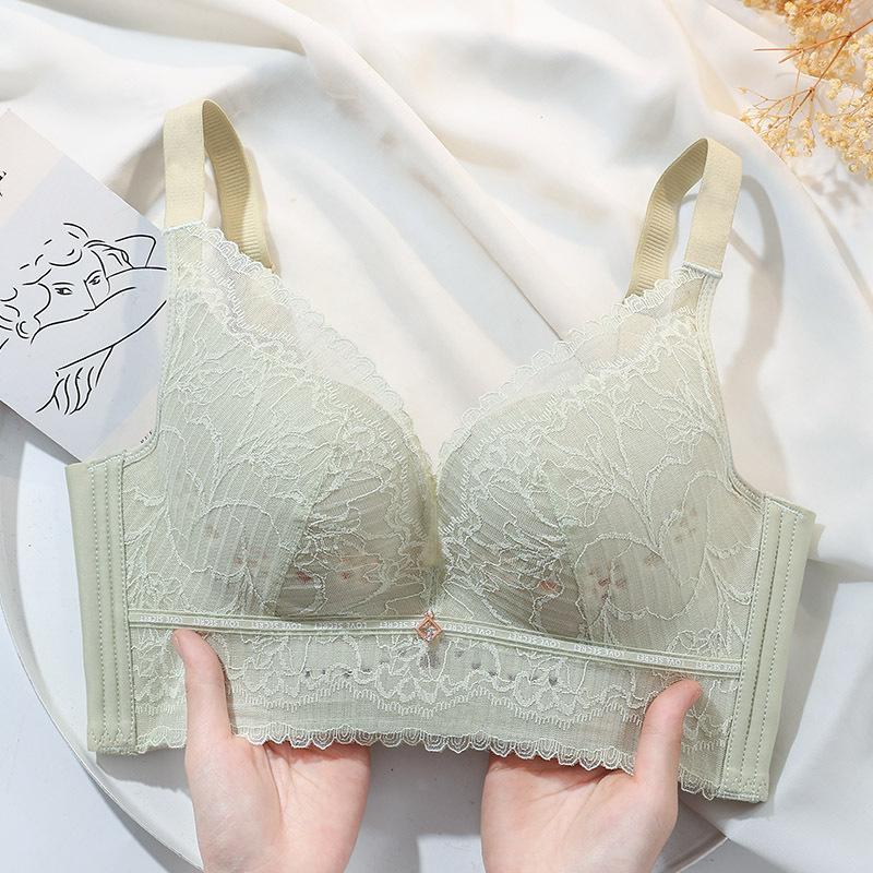 shantou underwear ultra-thin hole cup underwear girl's big chest small bra thin gathered wireless seamless bra