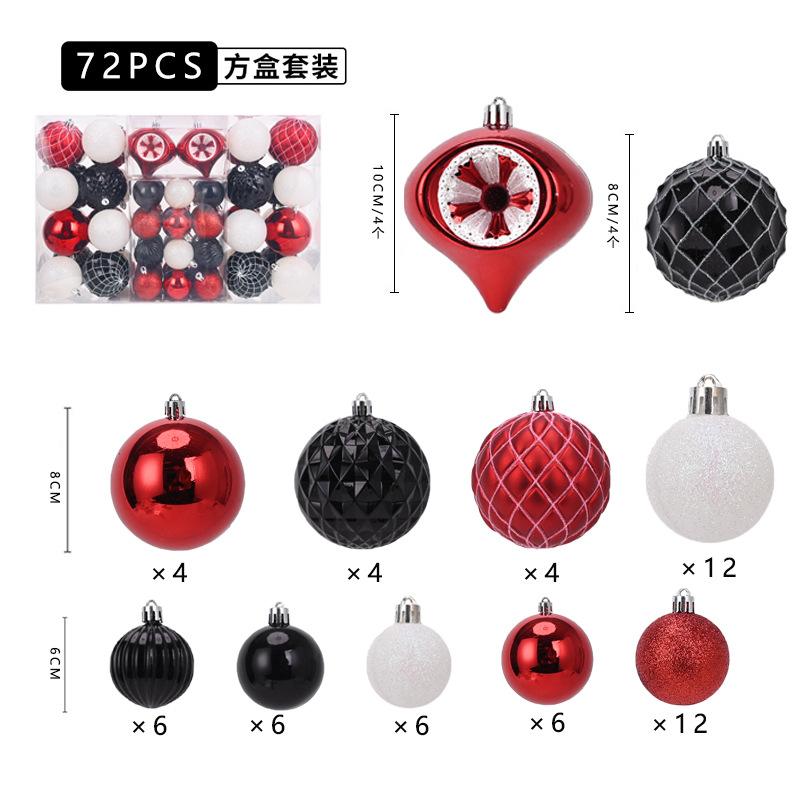 72pcs opposite sex christmas ball christmas decorating ball christmas tree decoration colorful ball color matching christmas ball christmas decoration