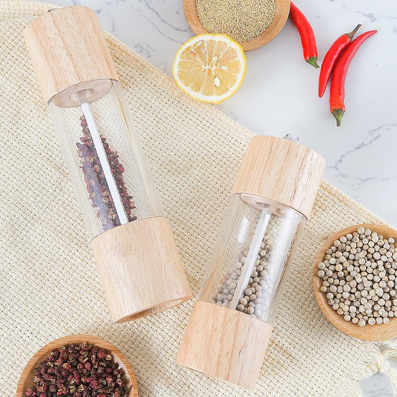 pepper grinder household manual wooden grinder spice seasoning bottle kitchen tools mill bottle