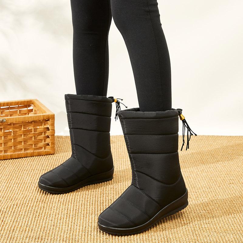snow boots for women winter new 2021 mid-calf waterproof non-slip warm cotton shoes thick bottom fleece-lined thick cotton boots plus size