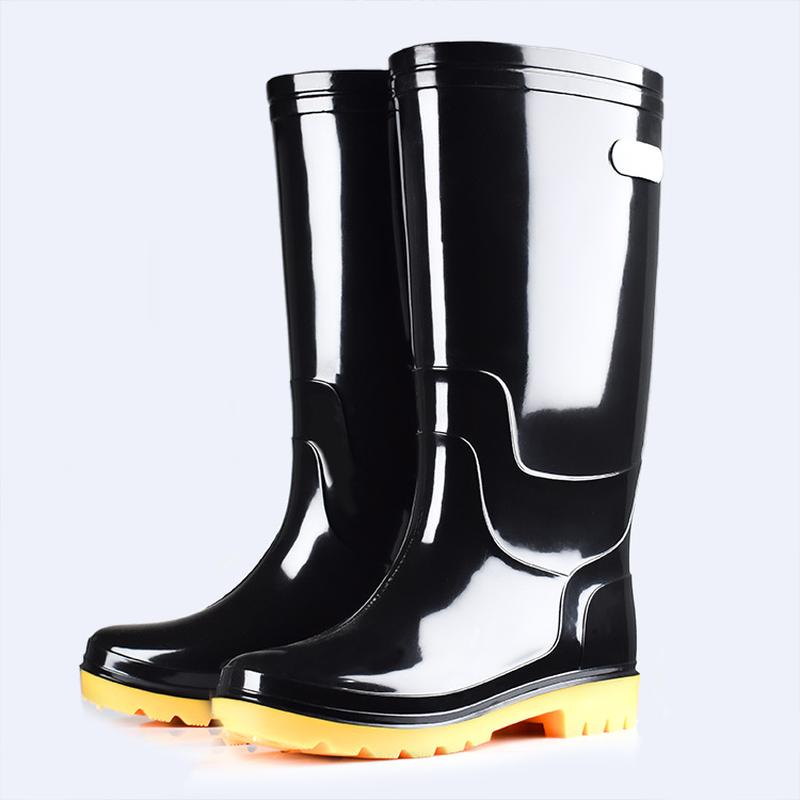 factory wholesale men's labor protection rain boots black thigh highs thickened rubber boots construction site rain boots wholesale