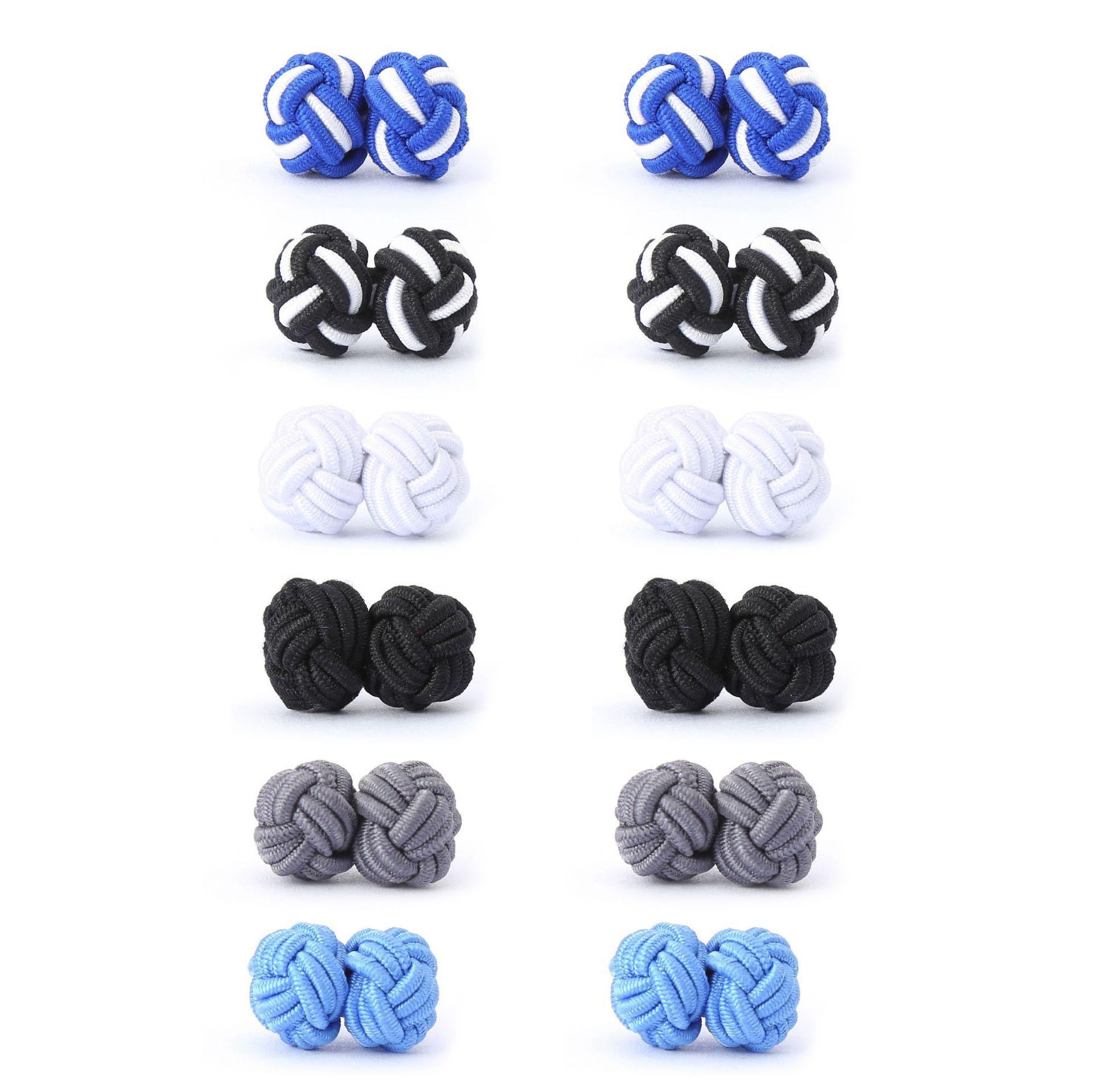 double ball cufflinks french ball rope buckle shirt cufflinks knot cufflinks button leather rope shirt two-color color matching cufflinks