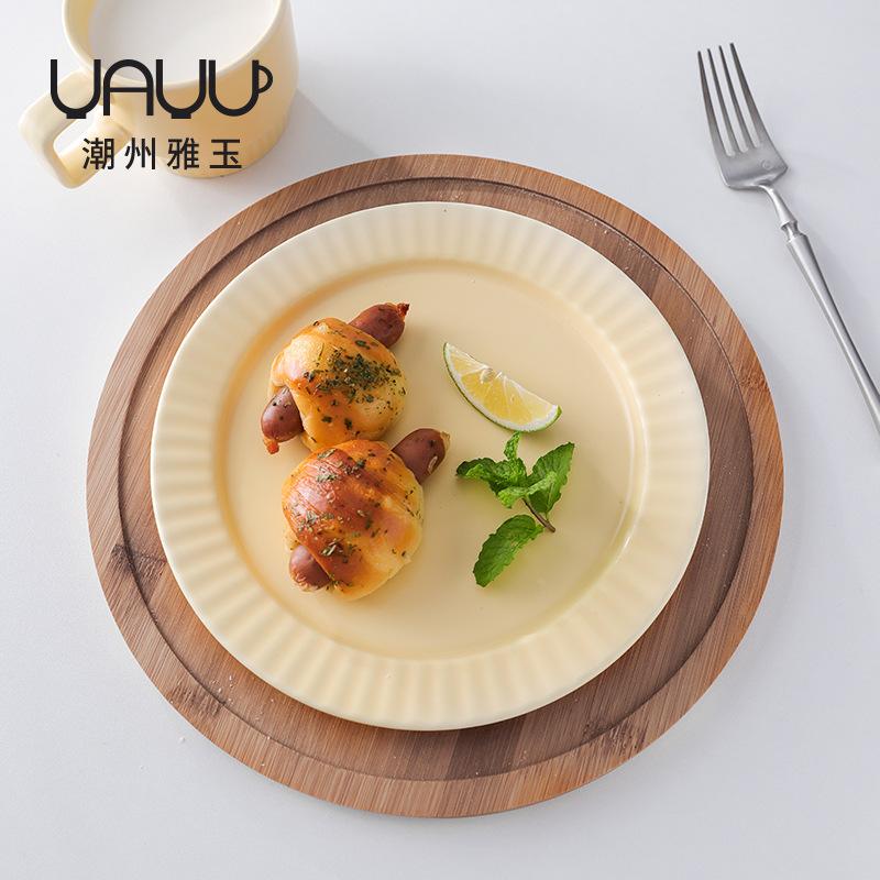 youth color breakfast plate nordic tableware matte disc simple macaron dim sum plate 8-inch 10-inch ceramic plate