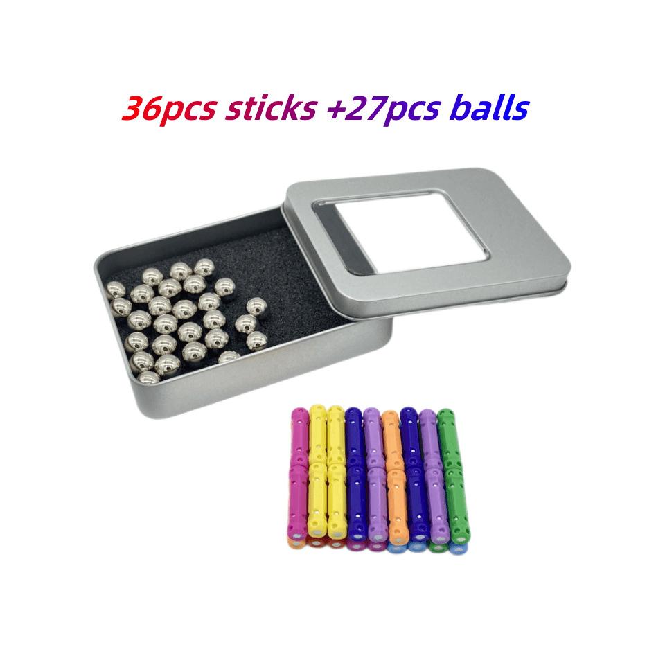 color strong magnetic magnetic rods iron boxed 36 sticks +27 beads free assembling magnetic toys wholesale amazon Specification drawing