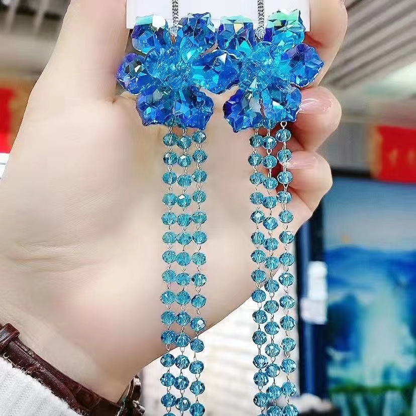 独特设计 玻璃耳环 耳饰 饰品 精致耳夹 潮流时尚女士首饰 轻奢风格耳环饰品