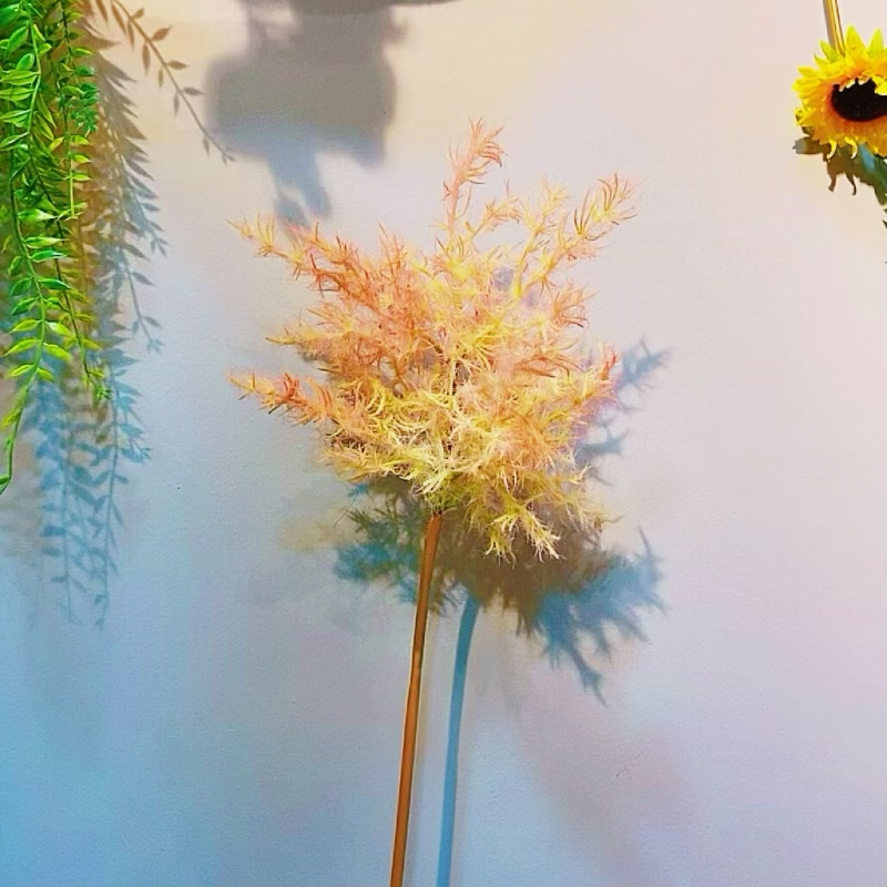 Factory store artificial flowers 黄栌 sunny grass, coral grass, fireworks, fog pine flowers, wedding flowers, soft decoration bouquets, flower matching and decoration Item Picture