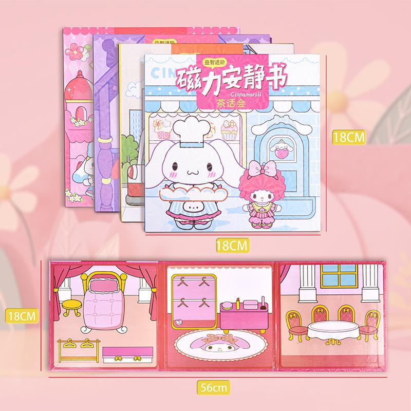 new magnetic quiet book cutting-free sanrio handmade toys children diy toys fun magnetic quiet book details Picture