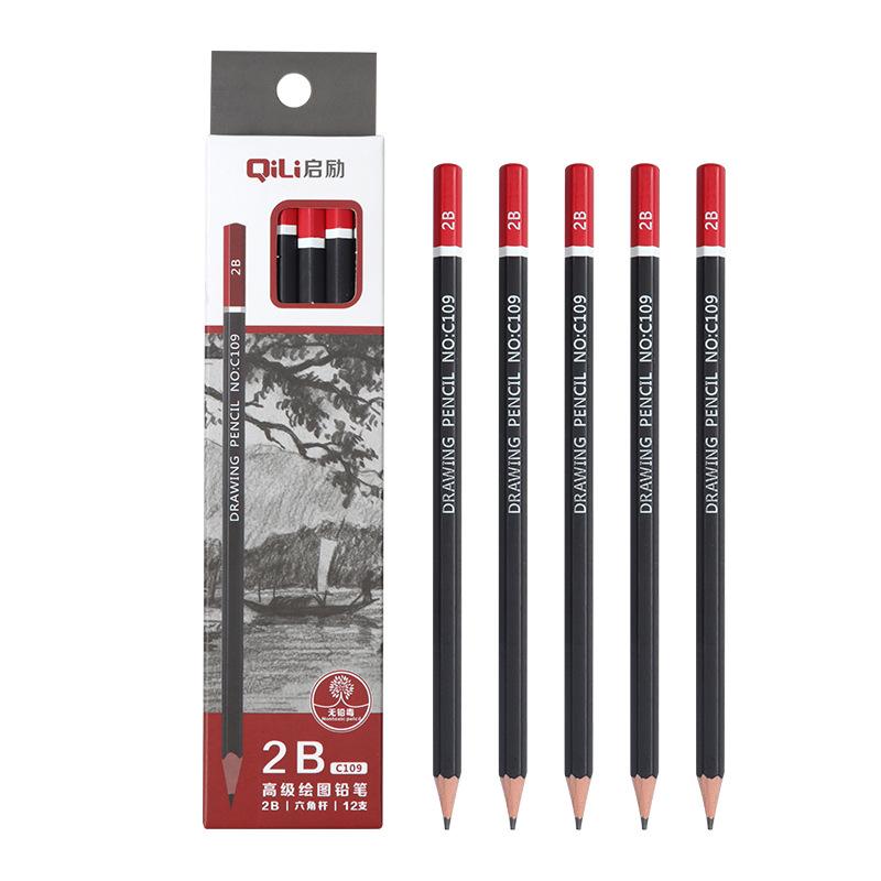 Sketch Pencil Art 2B Pencil Student Painting 345678910b Log Drawing Sketch Pen Set wholesale