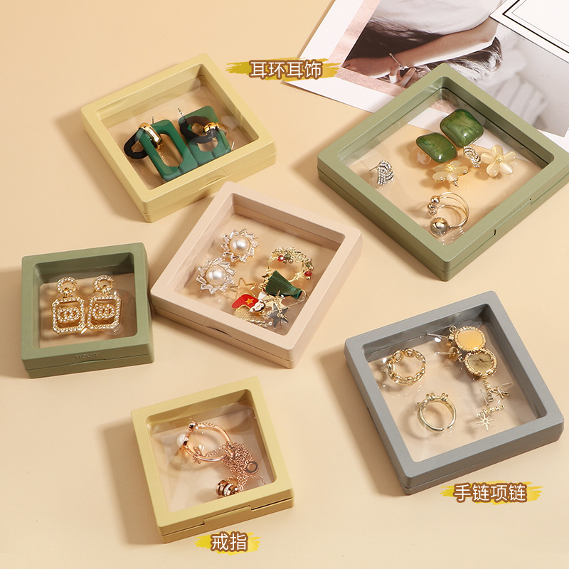 PE薄膜悬浮首饰盒防氧化收纳盒透明展示架