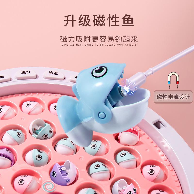 music hippo magnetic electric fishing table children's educational balance toy early childhood education brain counting boys and girls details Picture