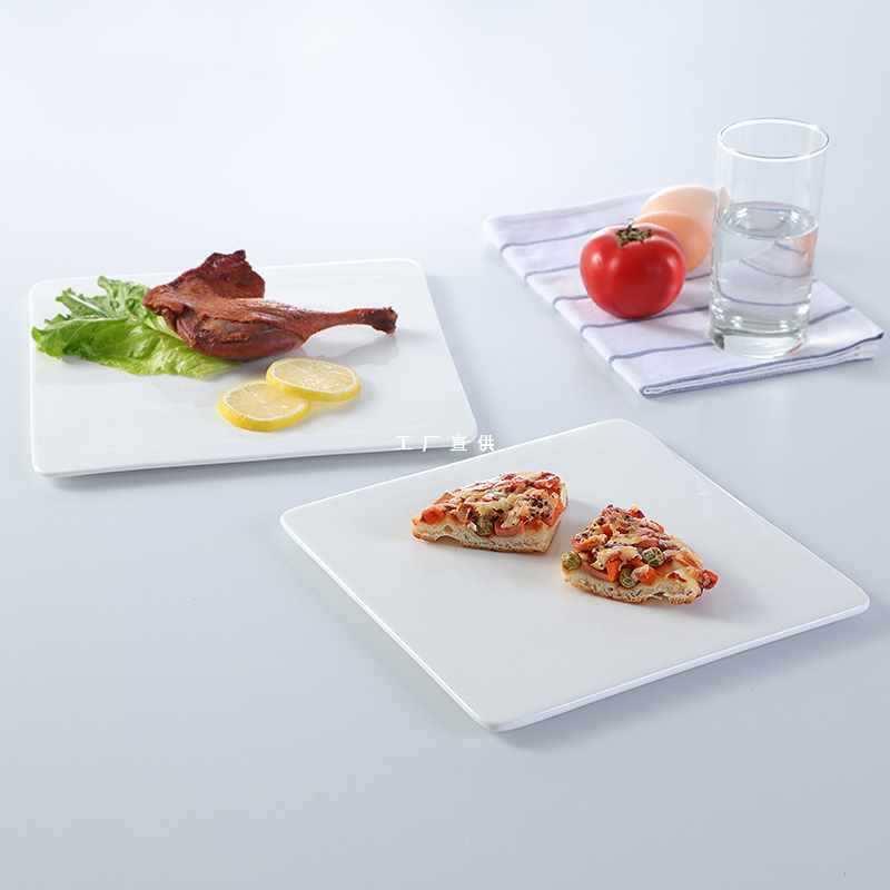 pure white ceramic plate western cuisine plate steak plate flat plate cake plate sushi plate japanese style display plate hotel tableware