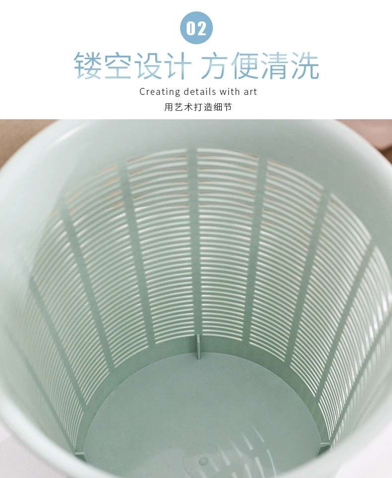 S147-311小号纸篓加厚垃圾桶纸屑收纳桶厨房杂物桶创意藤编纸桶详情图3
