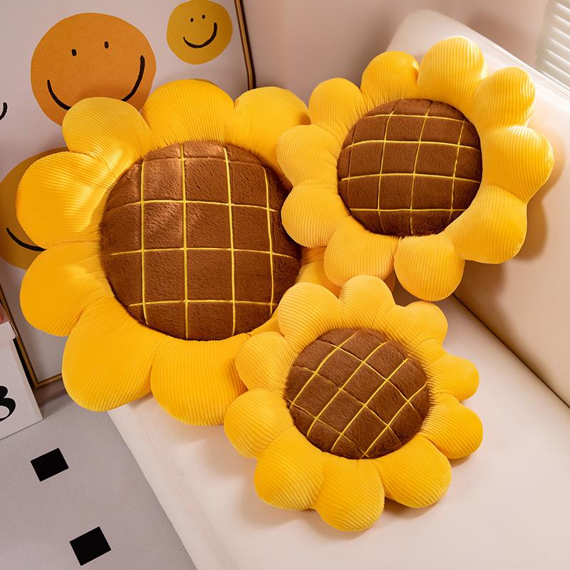 ins style flower sunflower pillow seat cushions plush toy backrest cushion home sleeping headrest office chair cushion Specification drawing