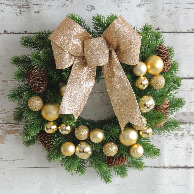 pine cone bow christmas ball garland 2023 christmas wreath wholesale window wreath home door hanging decorations