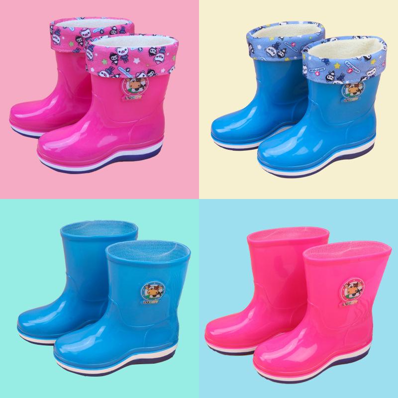 thickened children's rain boots wholesale mid-calf rain boots boys and girls cartoon pvc non-slip cartoon student rain shoes manufacturer