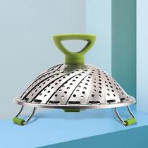 stainless steel folding steamer retractable lifting steamer multi-function steamer household kitchen tools