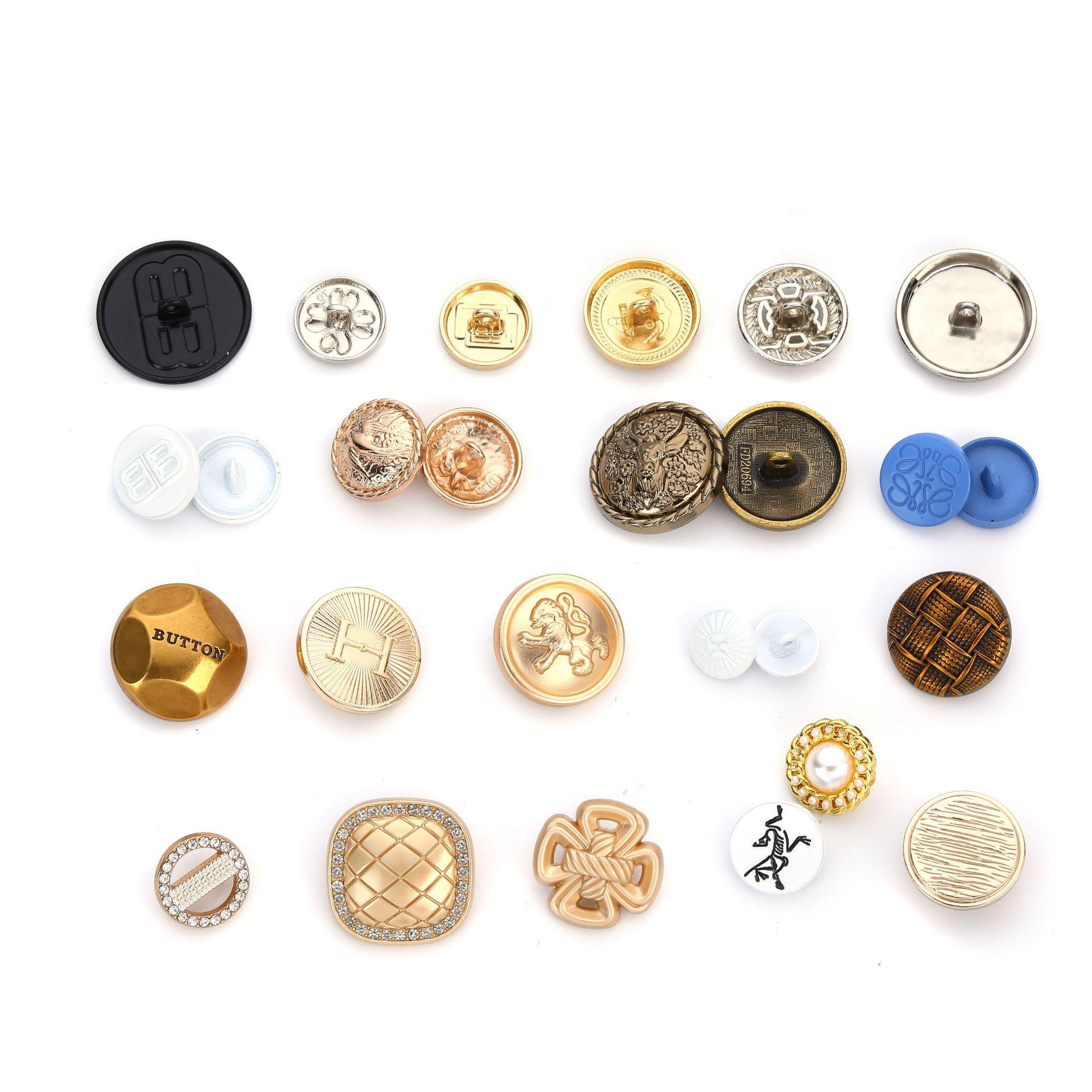 Snap Fastener Manufacturers Can Set Logo Concave and Convex Paint Zinc Alloy Button Die Casting Clothing All-Match Metal Circle Buttons