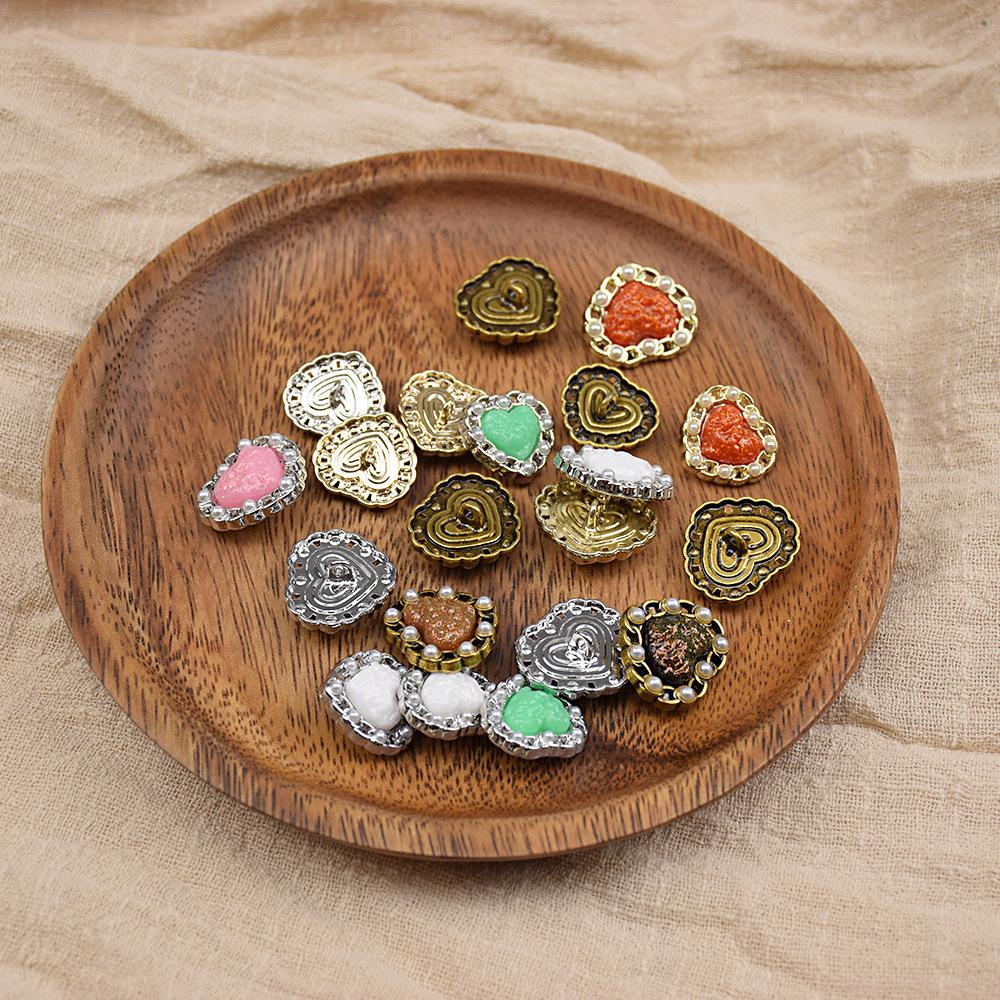 retro style love pearl button wholesale clothing coat button accessories multi-color selection retro trend jeans button