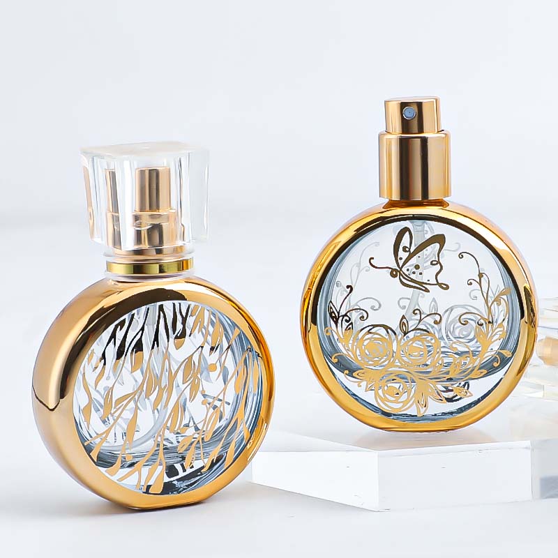 25ml sample perfume portioning bottle, high-end portable spray bottle, glass empty bottle, high-end electroplated perfume bottle pic 1