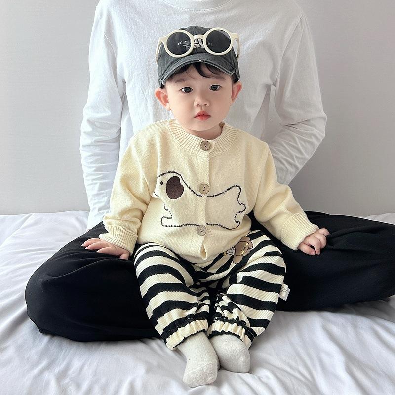 kids' sweater autumn and winter men's and women's baby cartoon knitted coat autumn baby korean style super cute woolen clothes out