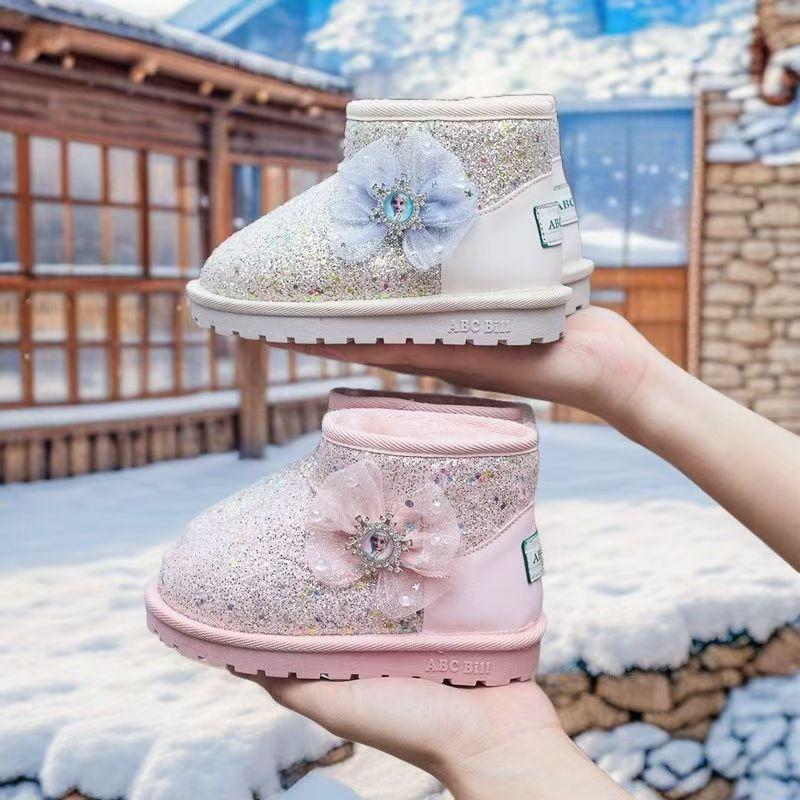 abc bill children's snow boots 24 new princess boots girls sequins cotton boots cotton ugg bow