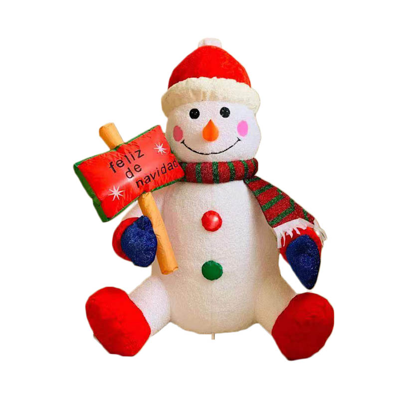 It so happens that for Christmas, 1.8m plush, cute and creative snowmen are available for wholesale of large-scale scene decoration in the Christmas shopping mall