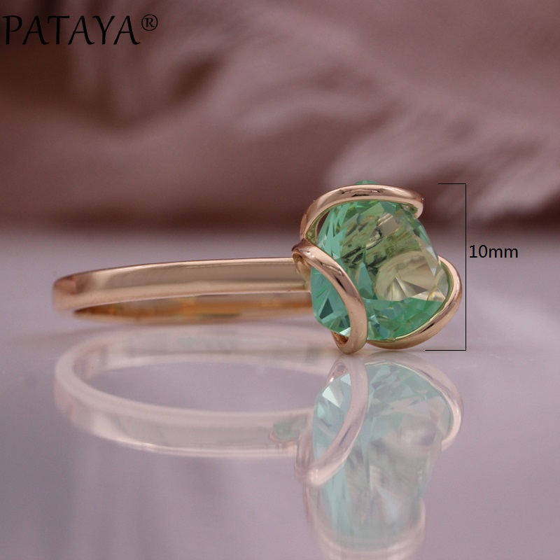 PATAYA Fresh Green zircon fashion Earrings and Rings set 585 Russian rose gold jewelry Cross-border direct supply to Europe and America jewelry set Application Scenario