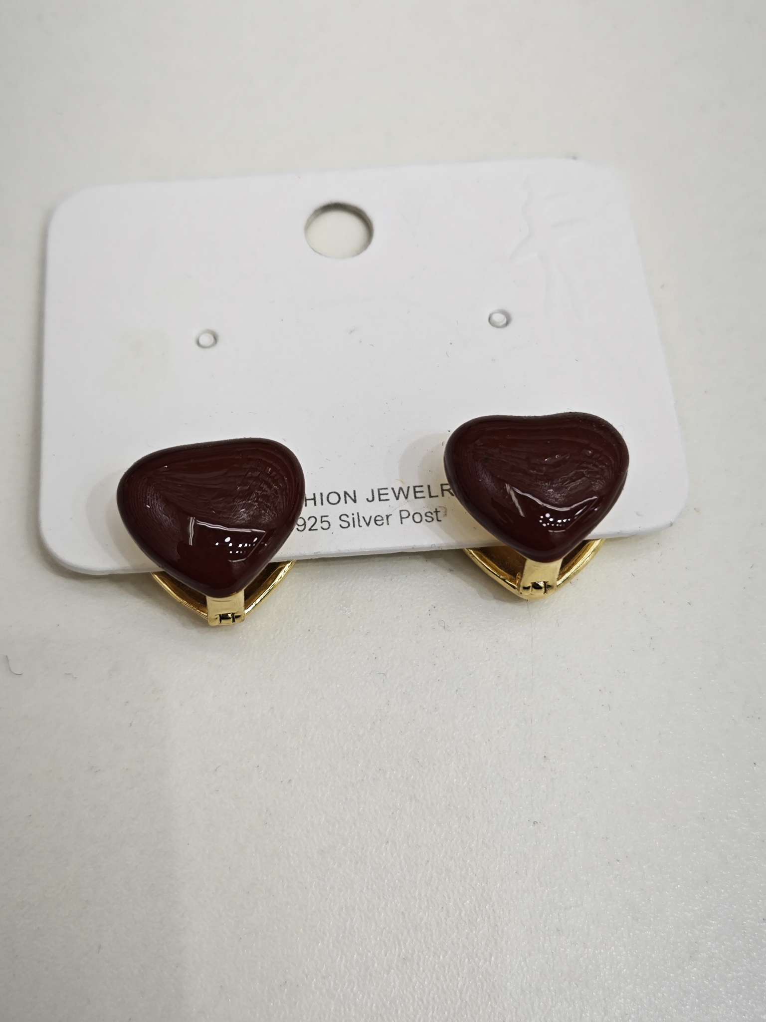 时尚爱心耳环耳扣 安哥拉红 高档女士饰品 精致耳扣时尚潮流配饰