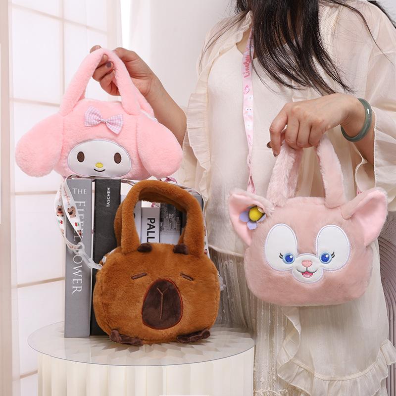 new cartoon plush toys kid's messenger bag prize claw doll puppet doll bag portable shoulder coin purse
