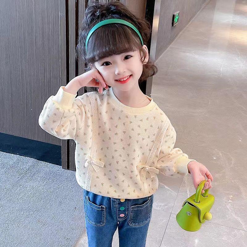 girls' sweater spring and autumn 2024 new western style children's spring stylish korean long sleeve baby spring clothing top