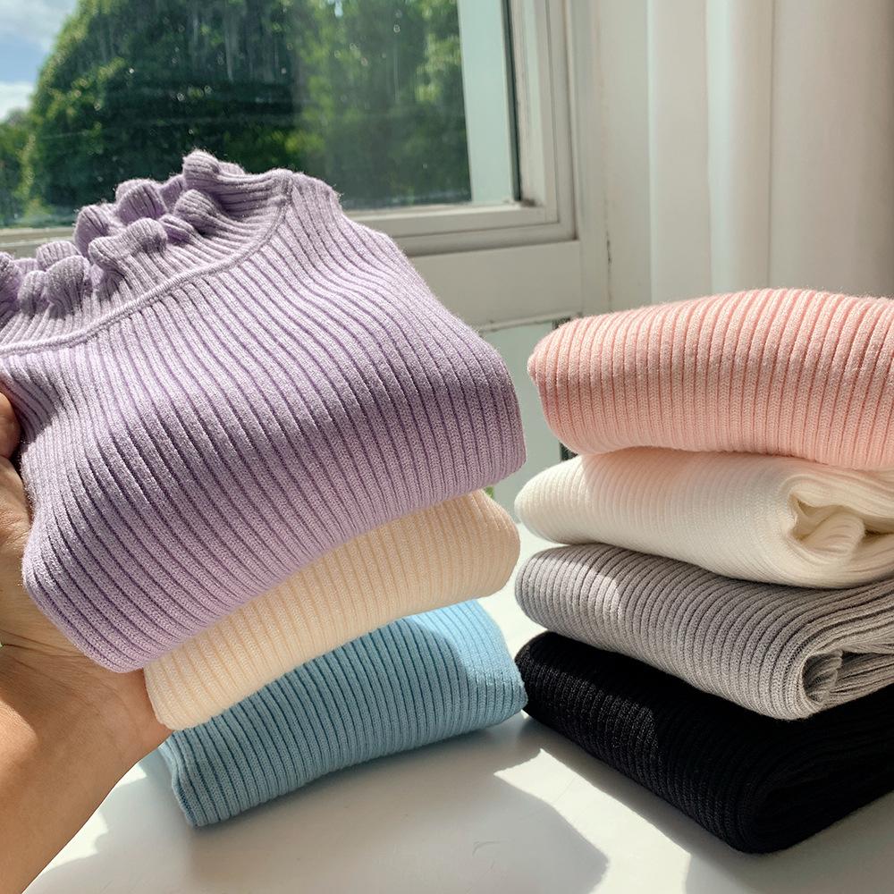 Children's Clothing Girls' Bottoming Sweater 2022 Autumn New Children's Sweater Baby Western Style Shirt Spring and Autumn Sweater