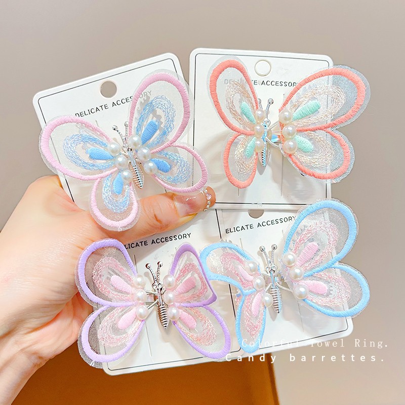 Children's butterfly dynamic press clip, spring clip, new girls' cute bangs clip, baby sweet hair clip, hair accessory, girls' headwear, hair clip, creative accessories, headwear, hair clip detail image 2