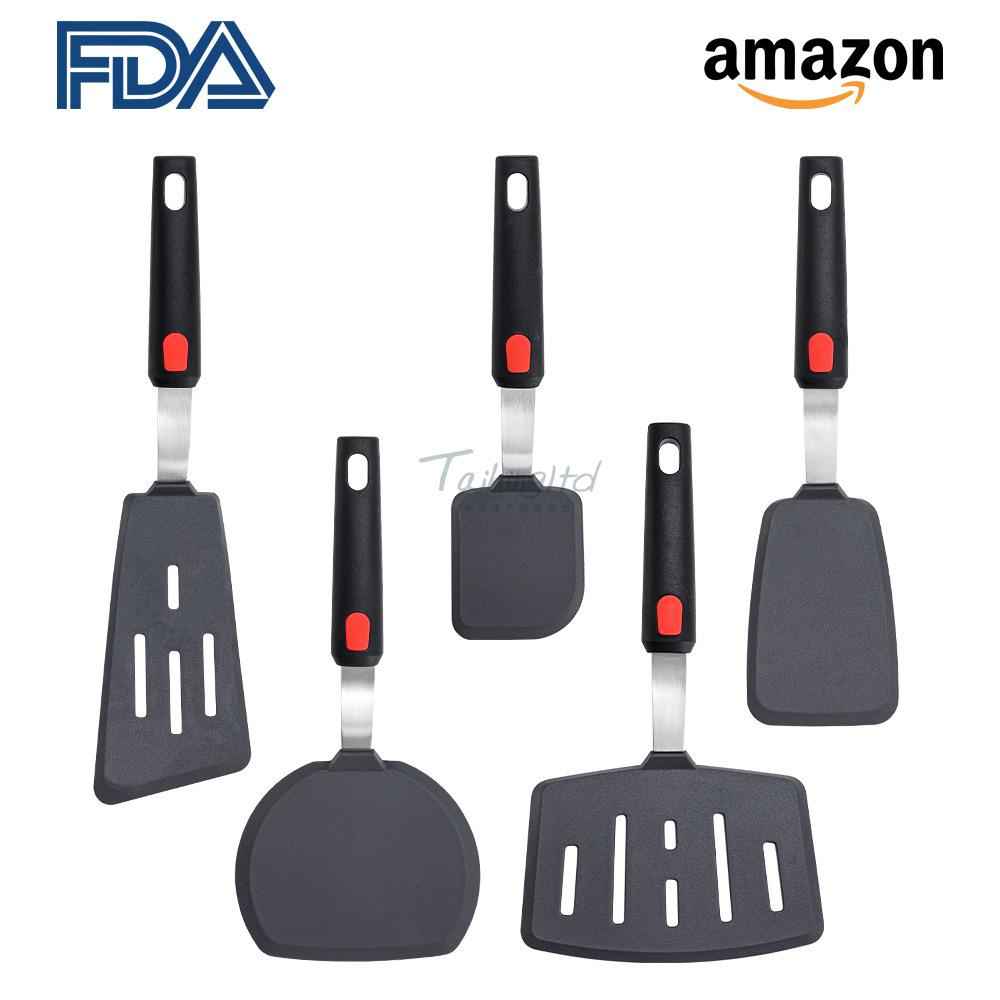 silicone spatula silicone kitchenware 5 pieces suit wholesale household silicone spatula for non-stick pan kitchen tools suit suit