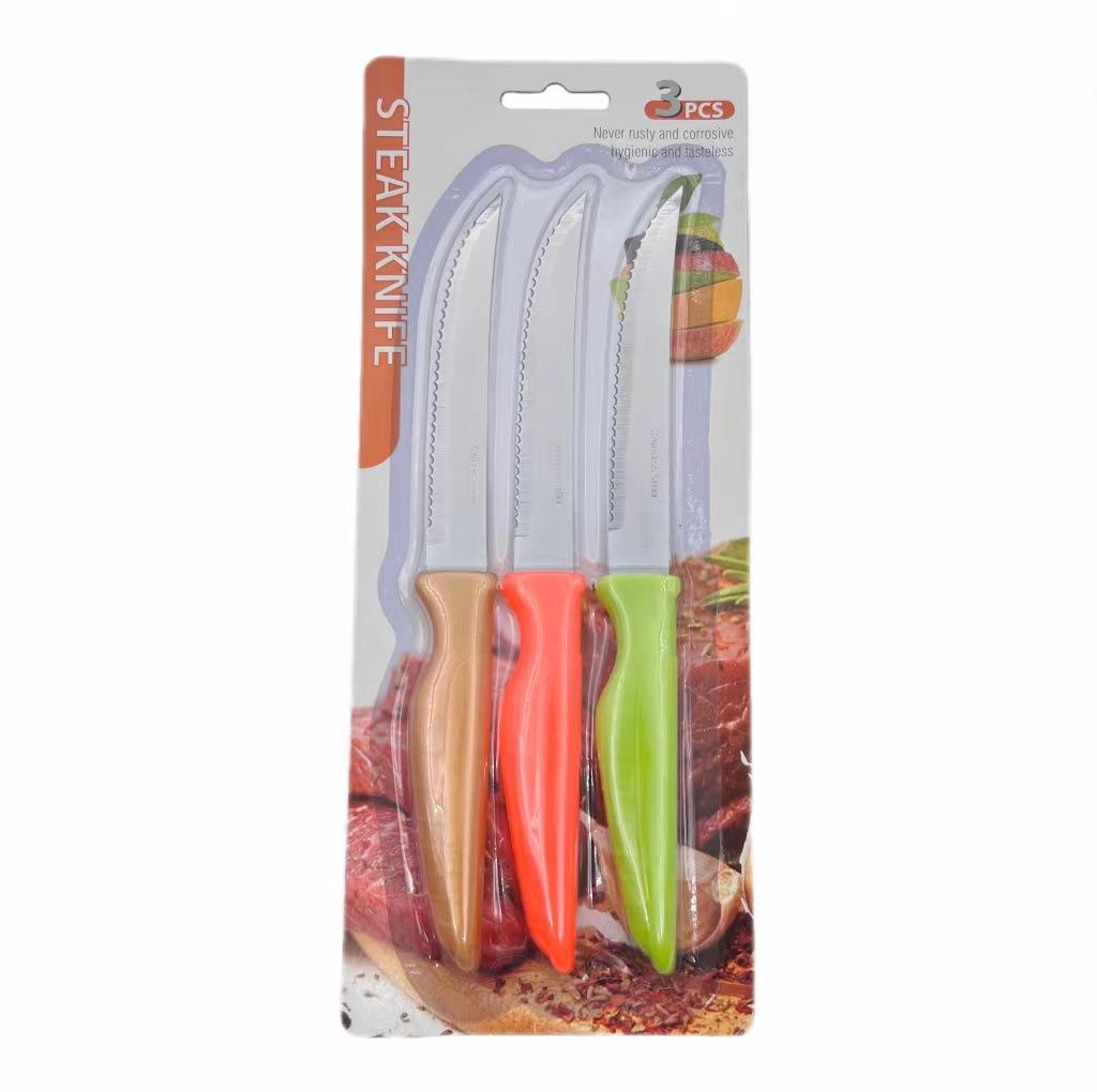Factory Direct Sales Serrated Steak Knife Set Table Knife Stainless Steel Beef Knife Kitchen Bread Knife