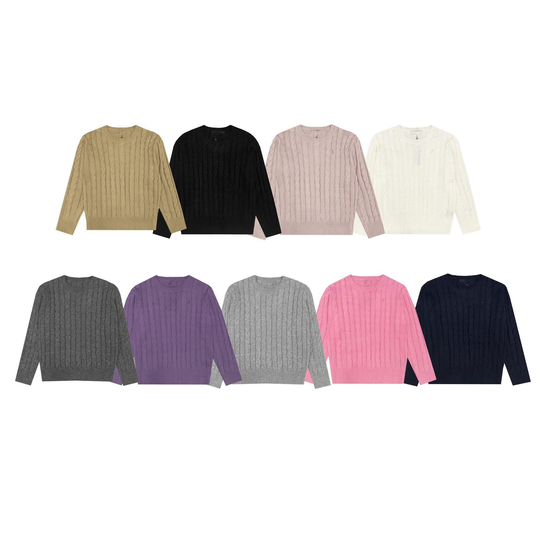 autumn and winter lf classic small icon embroidered crew neck pullover sweater loose all-match twist bottoming sweater for women