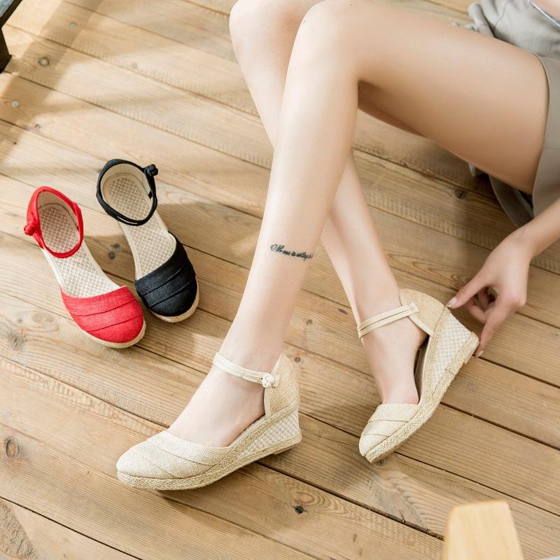 Women's Sandals Summer 2023 New Wedge Cross-Border Roman High Heels Foreign Trade Sandals Fashion Korean Style Sandals