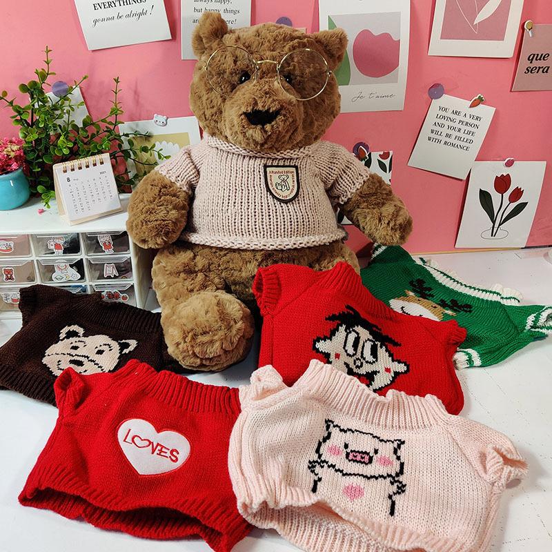 47cm large barcelona bear doll sweater jellycat baselo bear sweater glasses accessories cute