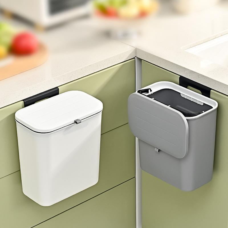 wall-mounted trash can dustbin household good-looking plastic toilet with lid large hanging office kitchen