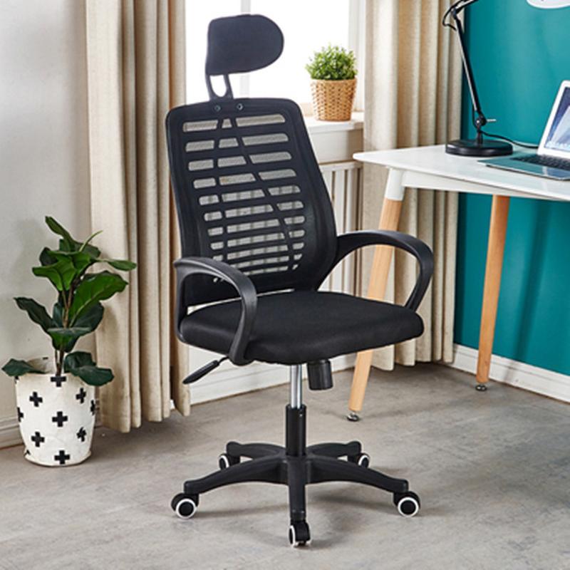 high back comfortable mesh swivel chair computer chair home office chair staff conference chair dormitory student chair headrest details Picture
