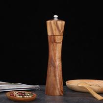 new solid wood pepper grinder portable easy to operate kitchen tool manual pepper mill sea salt mill bottle