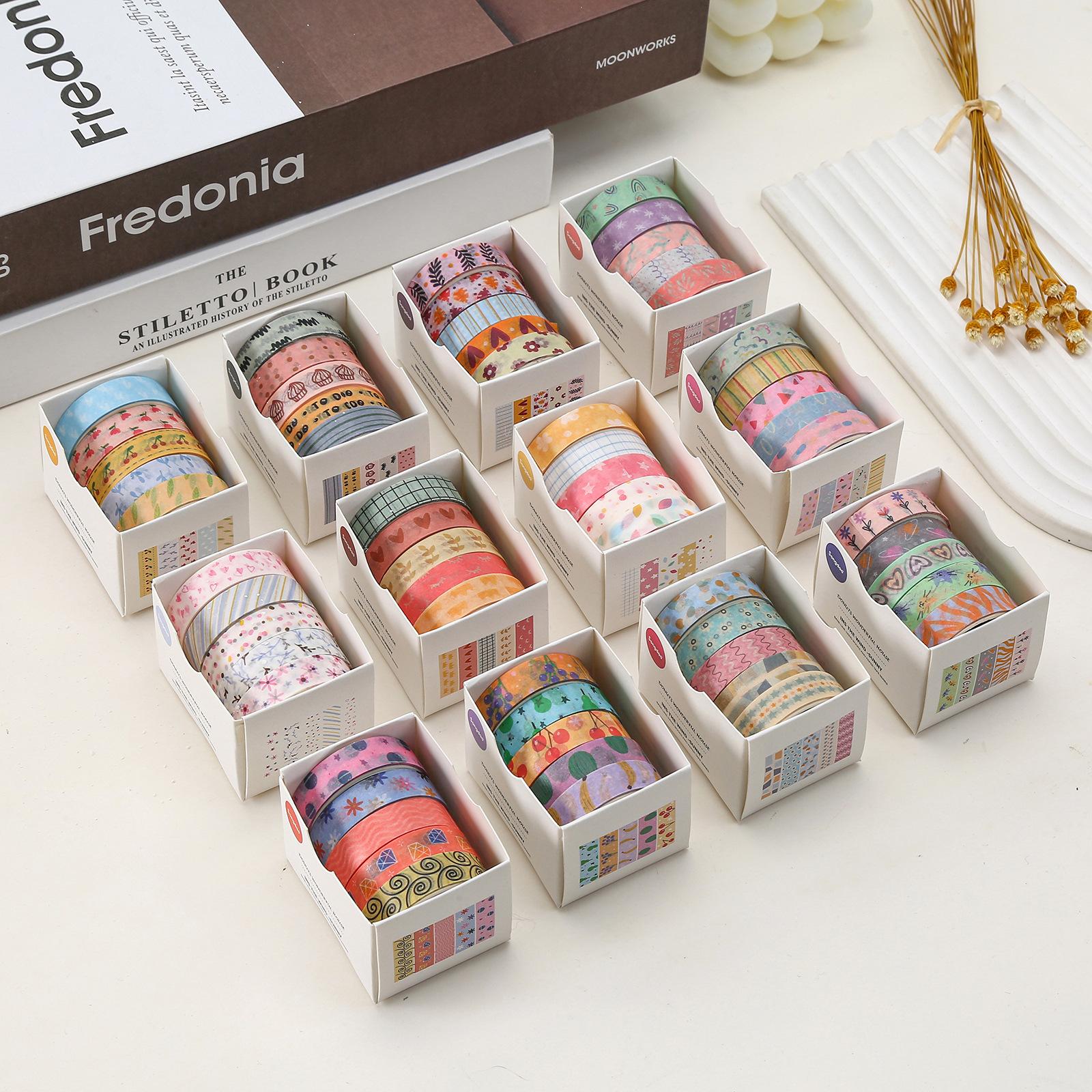 Basic Style and Paper Adhesive Tape Handmade Diy Fresh Journal Tape Sticker Cartoon and Paper Adhesive Tape