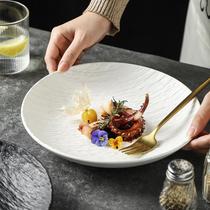 good-looking household stone pattern ceramic plate dishes creative ceramic meal tray western food plate dinner plate