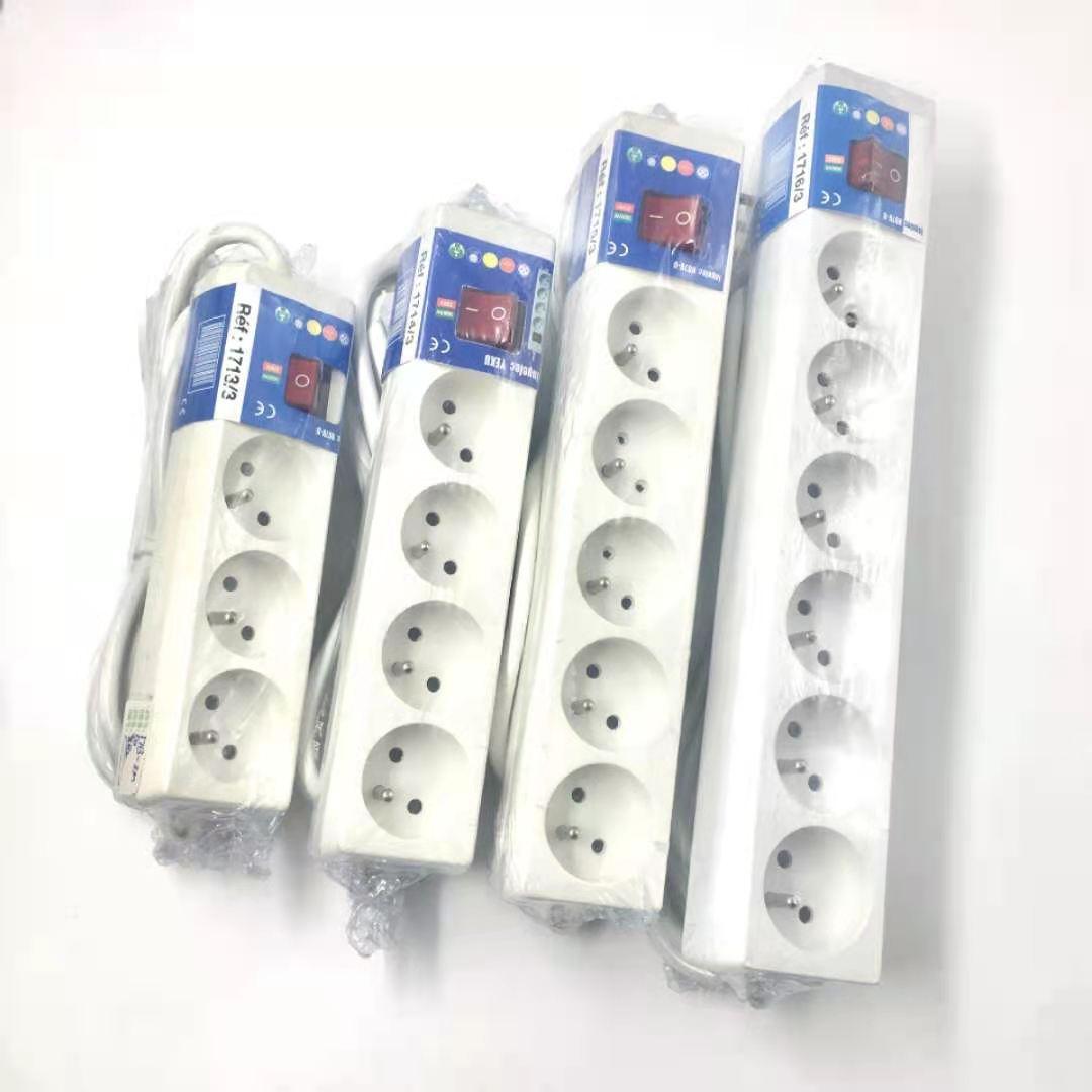 Foreign Trade Wholesale French Power Strip Three-Hole Four-Hole Five-Hole Plug Board with Wire Patch Board Household Extension Hanging